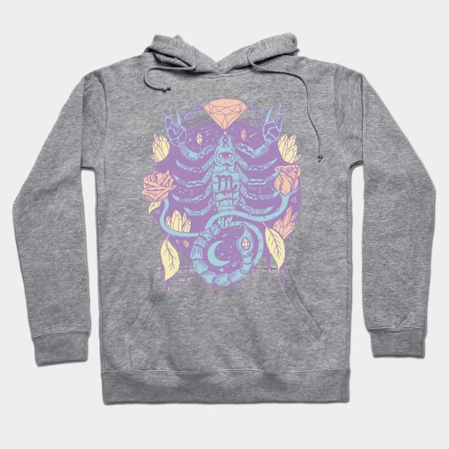 Retro Blend Mystic Scorpio Zodiac Hoodie by kenallouis